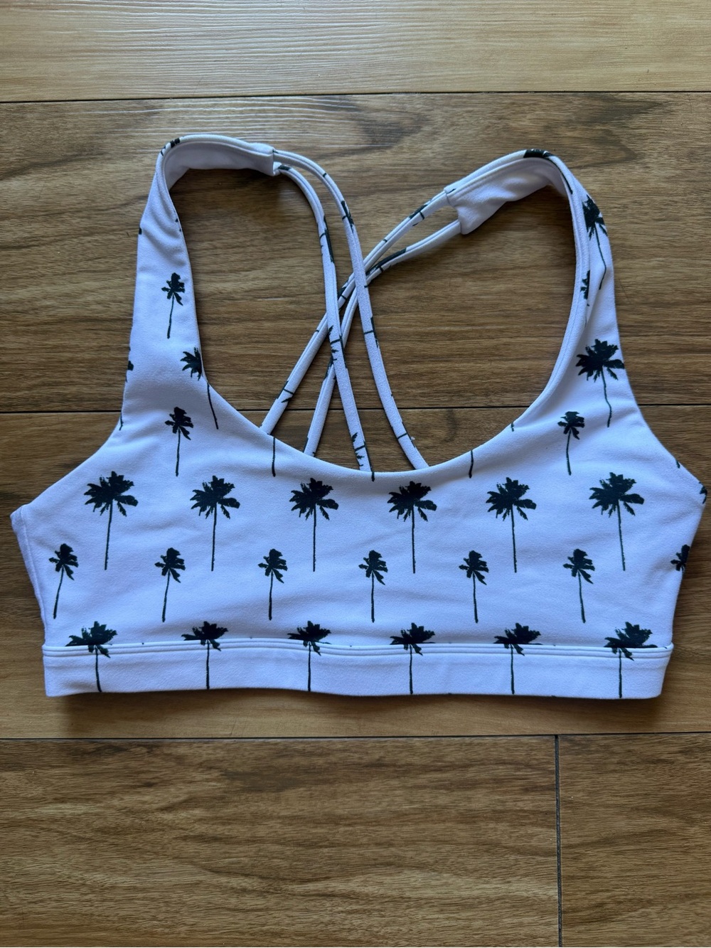 Spiritual Gangster Palm Tree Print Cross Back Sports Bra Medium Yoga